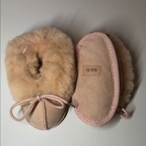 Sheepskin Pink Baby Booties *Super Warm *S (2-3)
